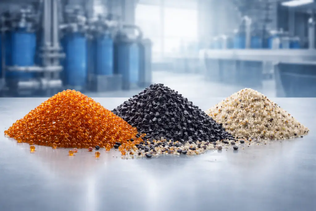 Meios filtrantes para tratamento de água industrial